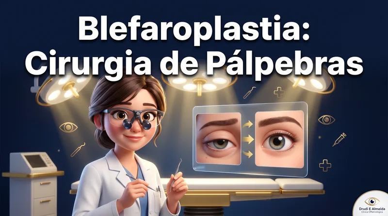 Capa ilustrativa do artigo "Blefaroplastia: Cirurgia de Pálpebras, Indicações e Recuperação" sobre plástica facial no blog da Drudi e Almeida Oftalmologia.