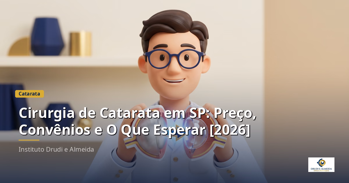 Capa ilustrativa do artigo "Cirurgia de Catarata em SP: Preço, Convênios e O Que Esperar [2026]" sobre catarata no blog da Drudi e Almeida Oftalmologia.