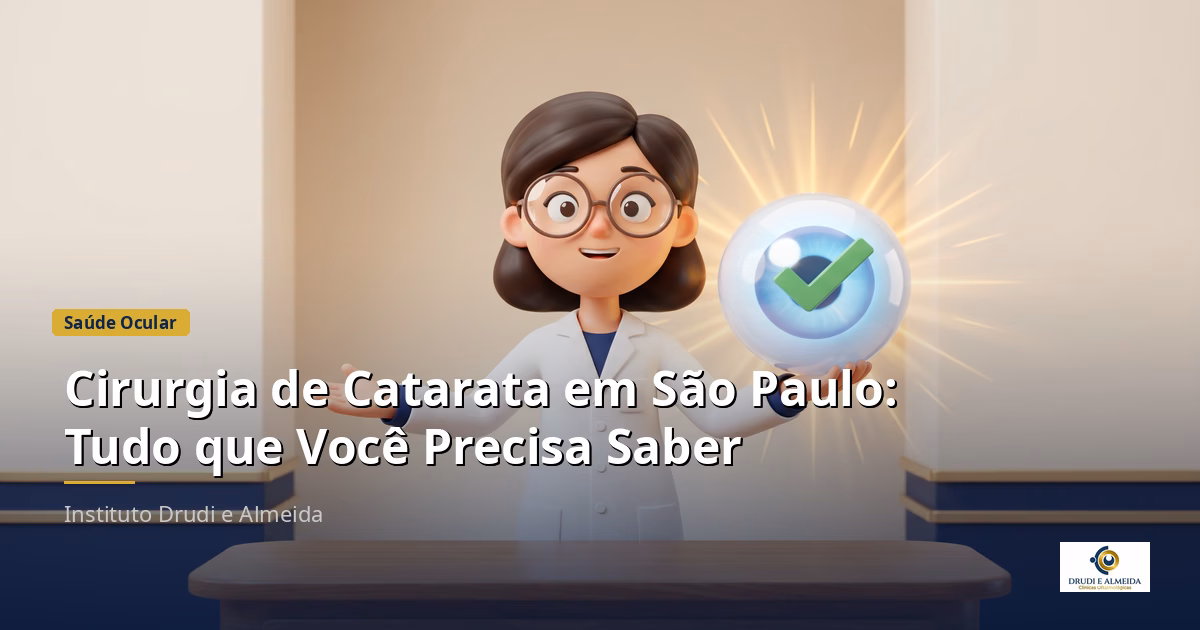 Capa ilustrativa do artigo "Cirurgia de Catarata em São Paulo: Tudo que Você Precisa Saber" sobre saúde ocular no blog da Drudi e Almeida Oftalmologia.