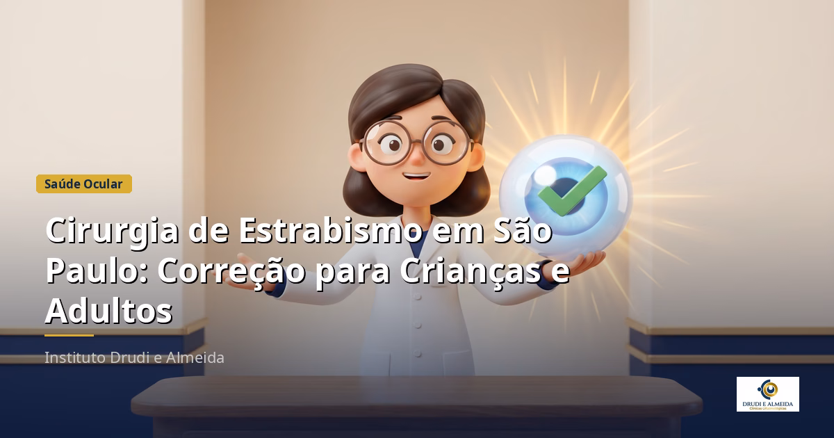 Capa ilustrativa do artigo "Cirurgia de Estrabismo em São Paulo: Correção para Crianças e Adultos" sobre saúde ocular no blog da Drudi e Almeida Oftalmologia.