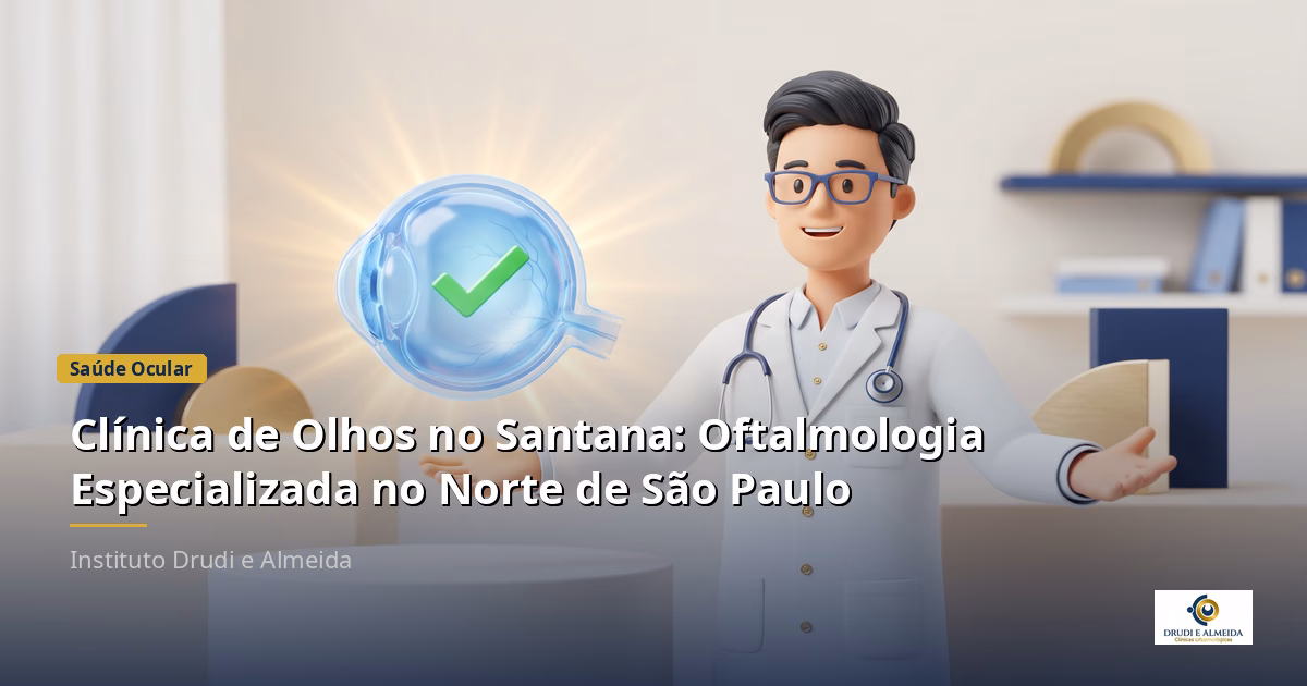 Capa ilustrativa do artigo "Clínica de Olhos no Santana: Oftalmologia Especializada no Norte de São Paulo" sobre saúde ocular no blog da Drudi e Almeida Oftalmologia.