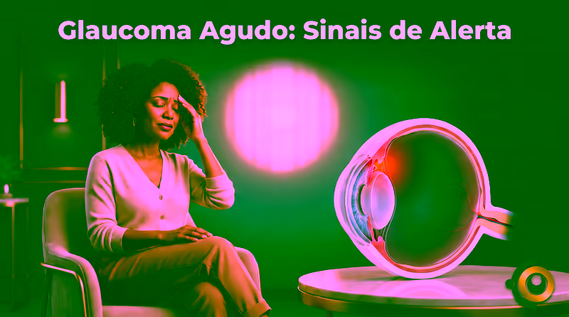Capa ilustrativa do artigo "Glaucoma de Ângulo Fechado: Crise Aguda e Sinais de Alerta" sobre glaucoma no blog da Drudi e Almeida Oftalmologia.