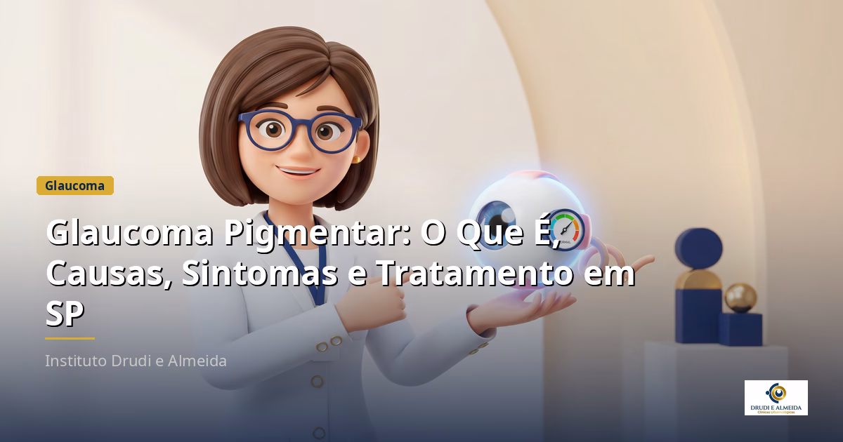 Capa ilustrativa do artigo "Glaucoma Pigmentar: O Que É, Causas, Sintomas e Tratamento em SP" sobre glaucoma no blog da Drudi e Almeida Oftalmologia.