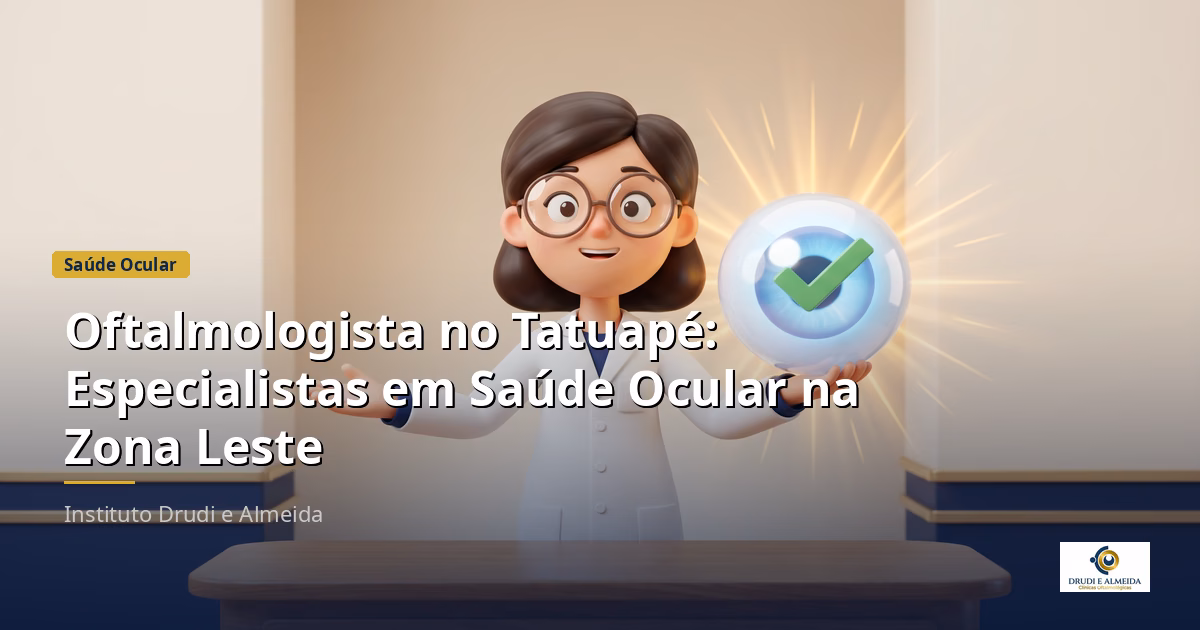Capa ilustrativa do artigo "Oftalmologista no Tatuapé: Especialistas em Saúde Ocular na Zona Leste" sobre saúde ocular no blog da Drudi e Almeida Oftalmologia.