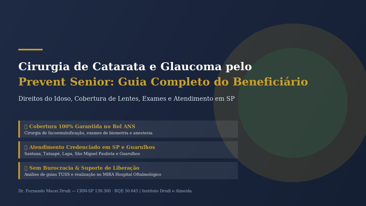 Cirurgia de Catarata e Glaucoma pelo Prevent Senior no Instituto Drudi e Almeida