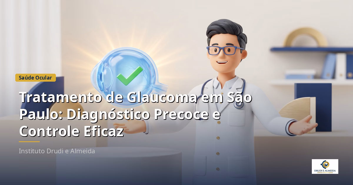 Capa ilustrativa do artigo "Tratamento de Glaucoma em São Paulo: Diagnóstico Precoce e Controle Eficaz" sobre saúde ocular no blog da Drudi e Almeida Oftalmologia.